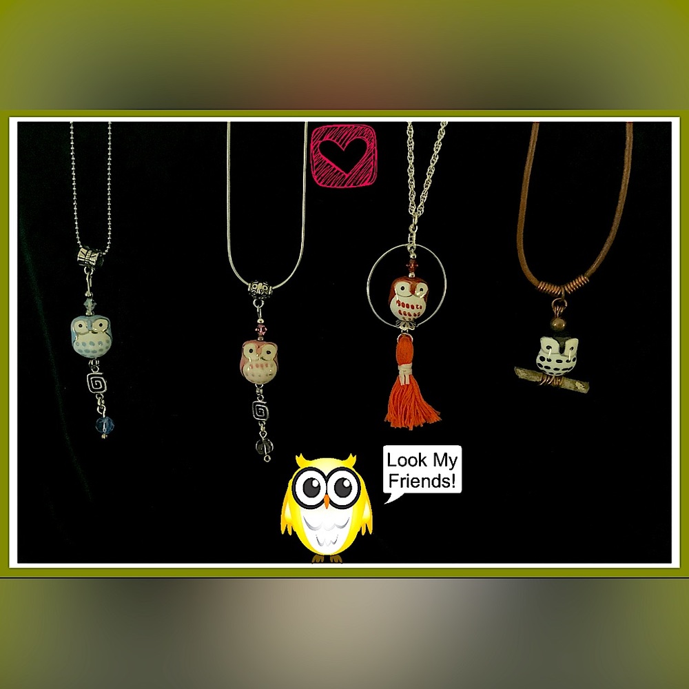 Handmade Owl necklaces